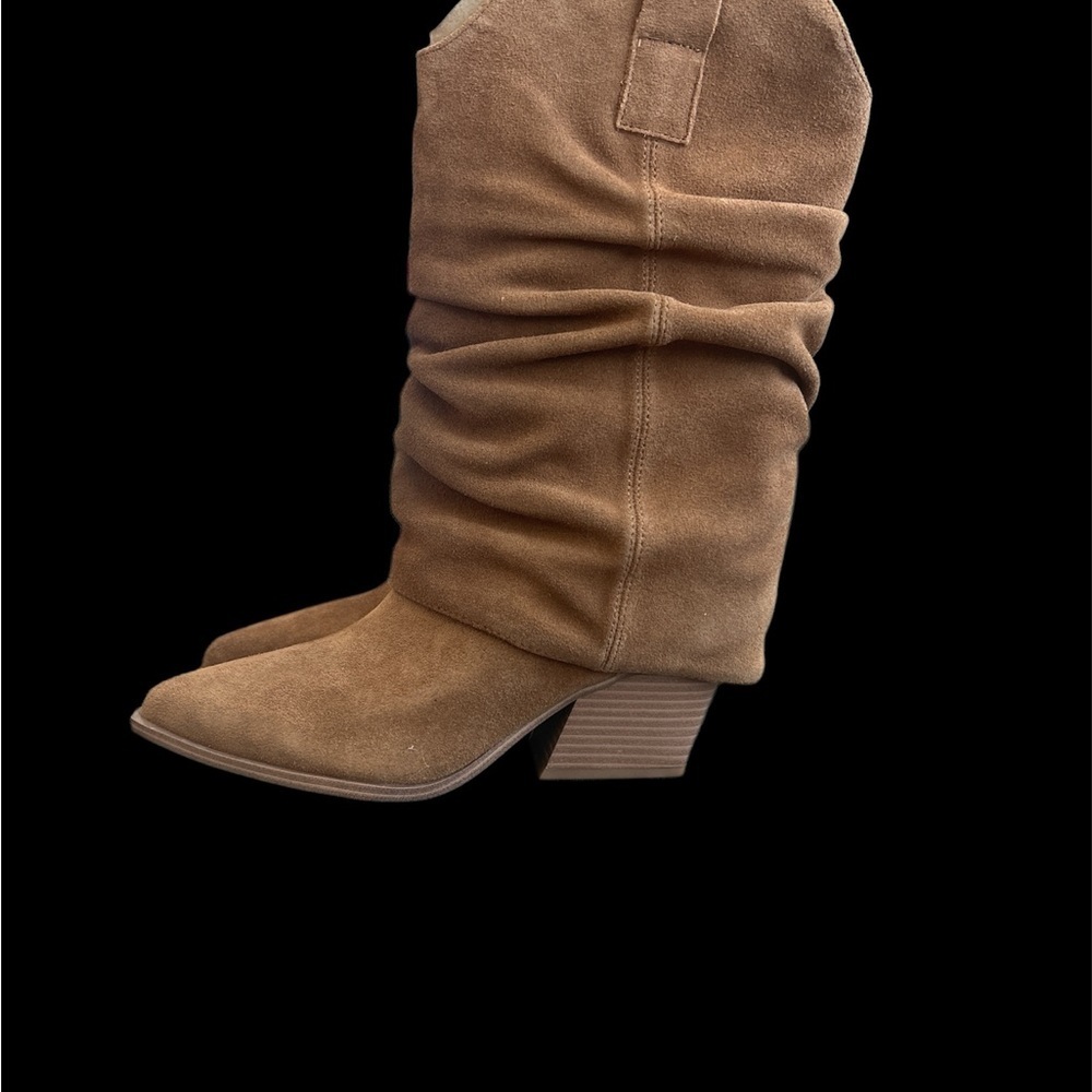 NWT - Nine West Brown Suede Heeled Boots - Picture 5 of 7